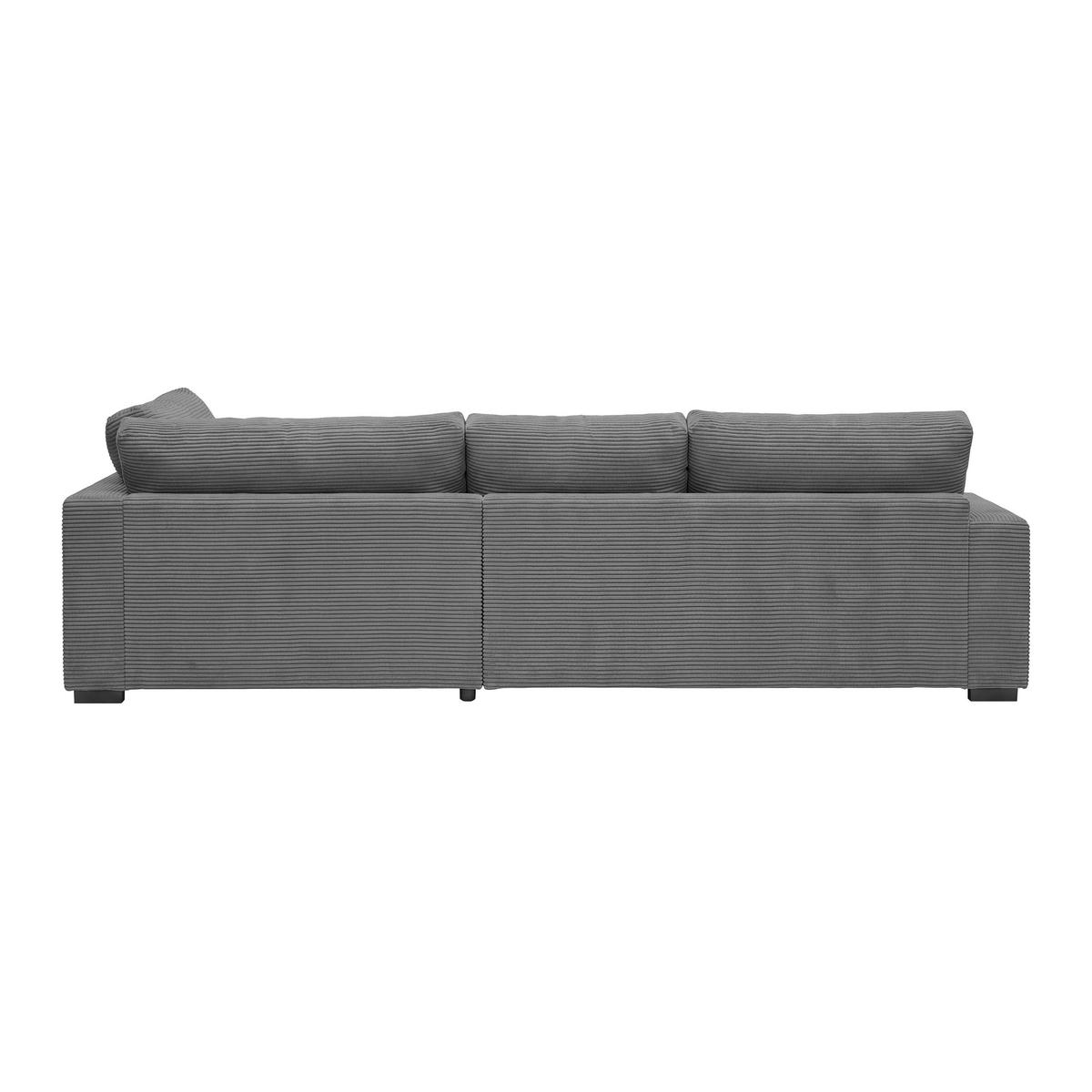 Ecksofa Pedro Grau - Schwarz/Grau, MODERN, Kunststoff/Textil (300/190cm) - Mömax