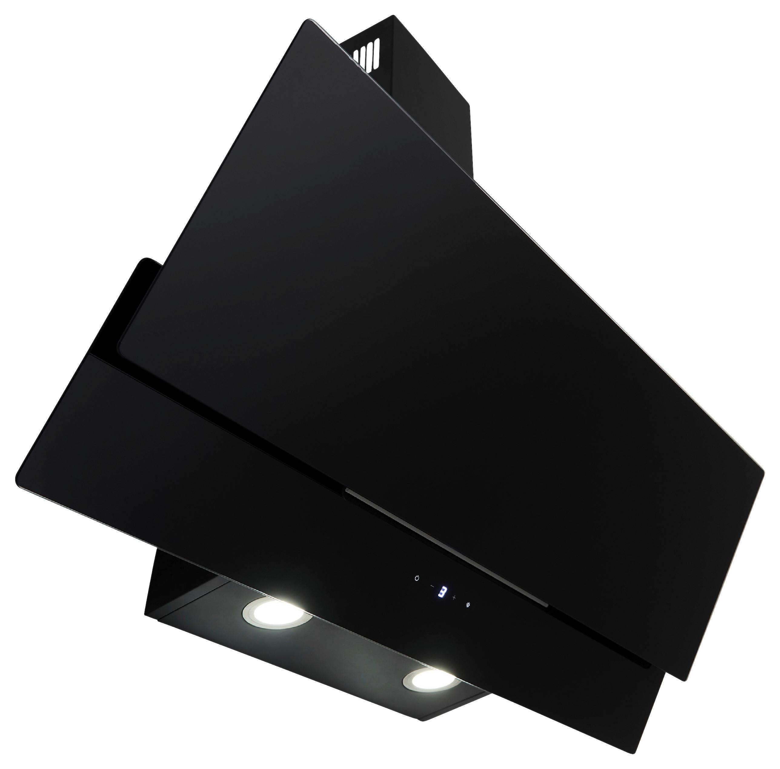 DUNSTABZUGSHAUBE RESPEKTA NIKA 90 CM - Schwarz, Trend, Glas/Metall (89,5/34,5-109,5/38,5cm) - Respekta