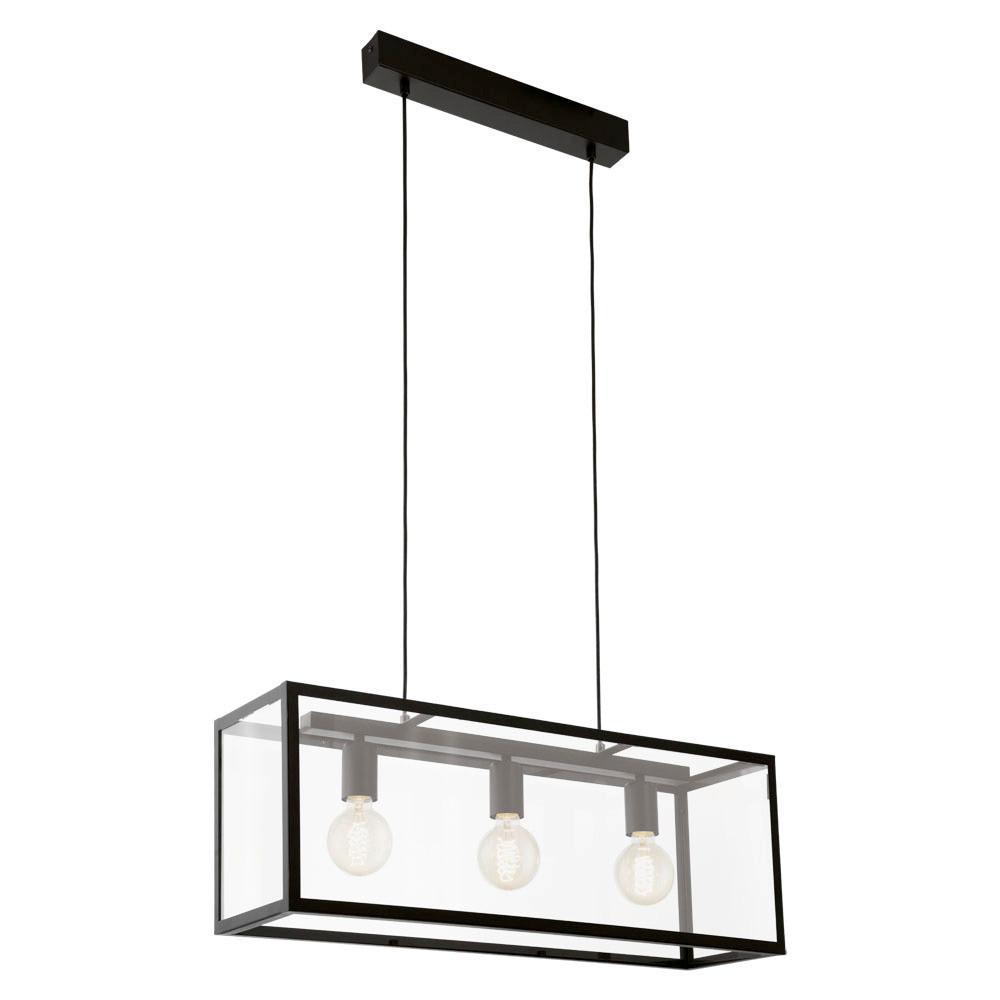 Hängeleuchte 49393 Charterhouse - Schwarz, Design, Glas/Metall (73/20/110cm) - Eglo