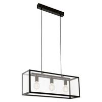 Hängeleuchte 49393 Charterhouse - Schwarz, Design, Glas/Metall (73/20/110cm) - Eglo