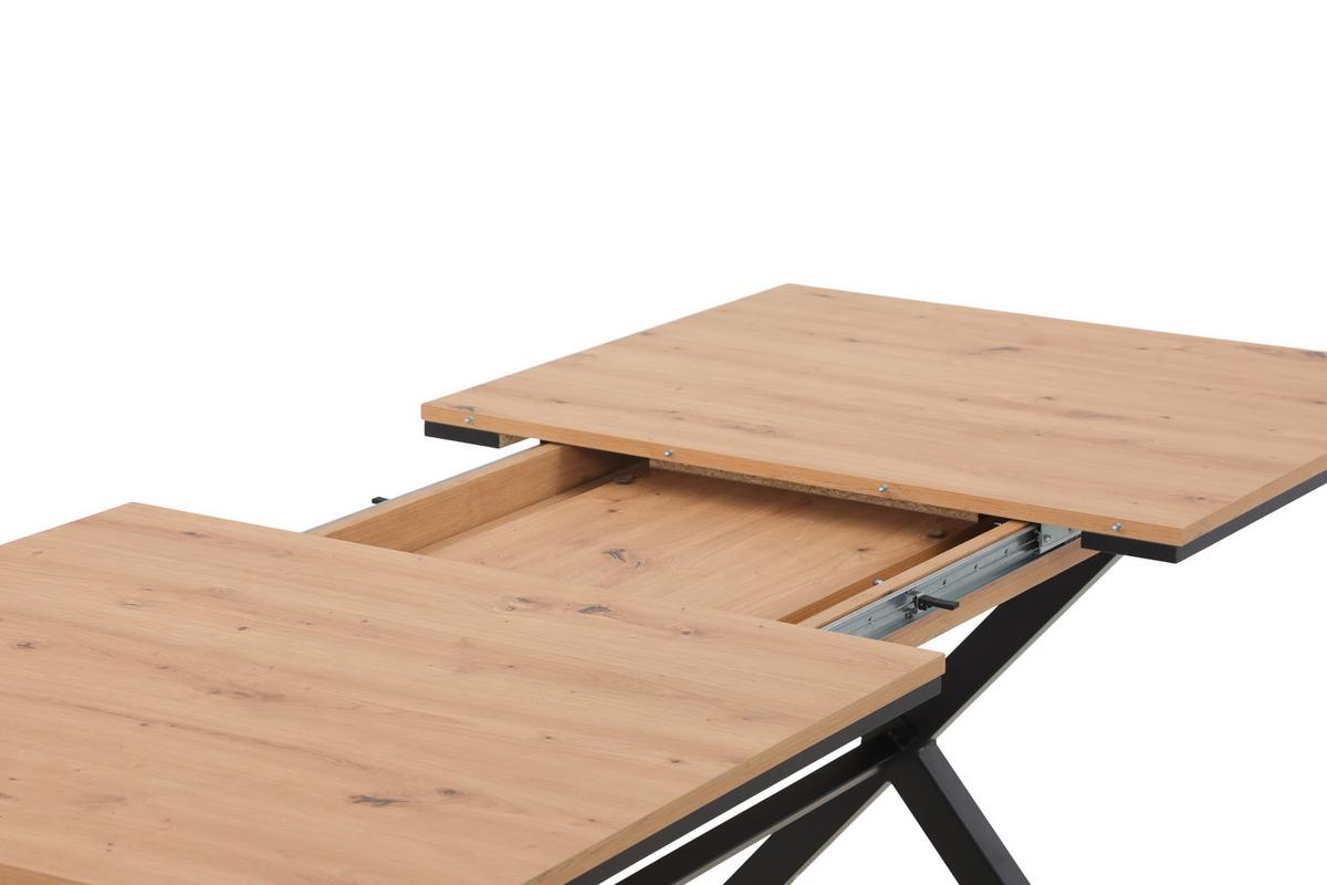 Esstisch Karina Eiche Artisan - Anthrazit/Eiche Artisan, MODERN, Holzwerkstoff/Metall (160-200/90/76cm) - MID.YOU