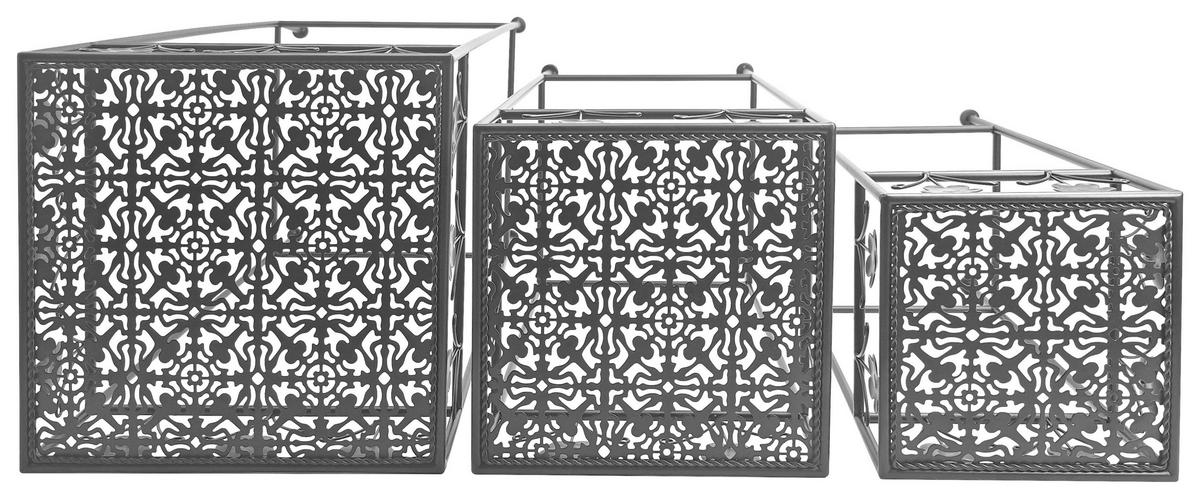 Set măsuțe suport flori PALMA 2 - negru, Trend, metal (30/30cm) - Modern Living