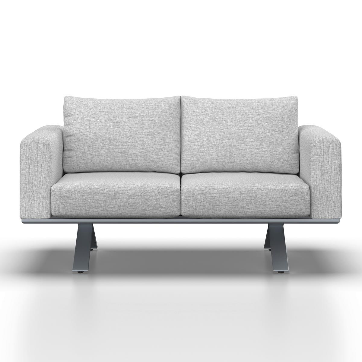 LOUNGEGARNITUR SOFIA - Hellgrau/Naturfarben, Modern, Kunststoff/Textil (221/67/80cm) - Bessagi Garden