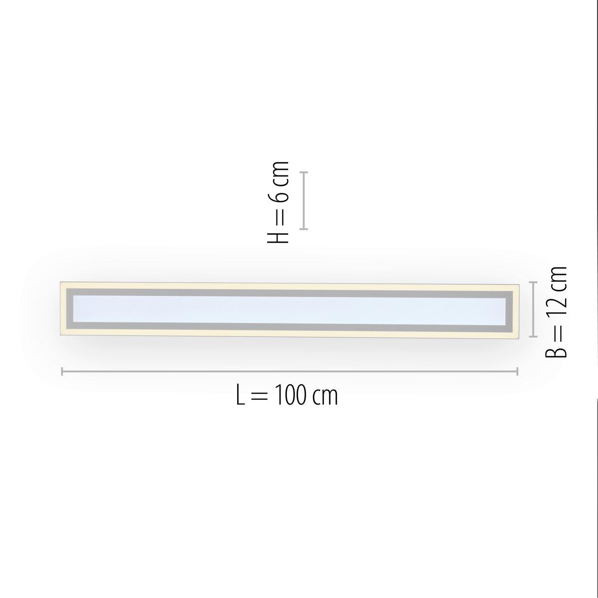 LED-Deckenleuchte Edging max. 35 Watt - Weiß, Basics, Kunststoff/Metall (100/11,8/6cm)