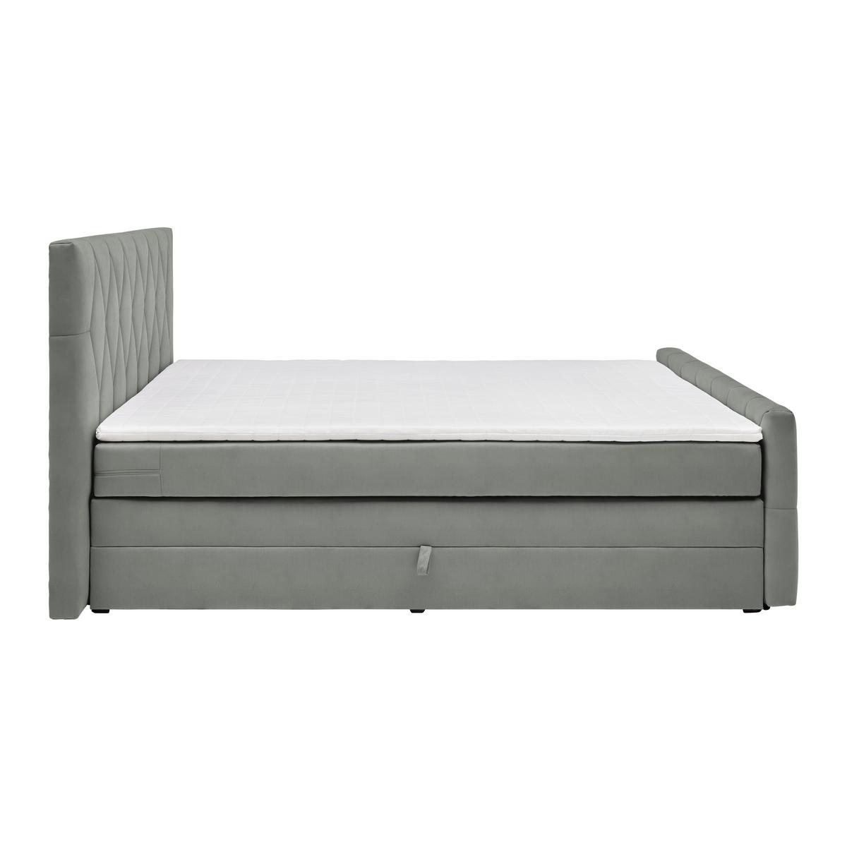Boxspringbett Josie B Grau ca. 160x200cm - Schwarz/Grau, KONVENTIONELL, Holz/Holzwerkstoff (160/200cm) - Mömax