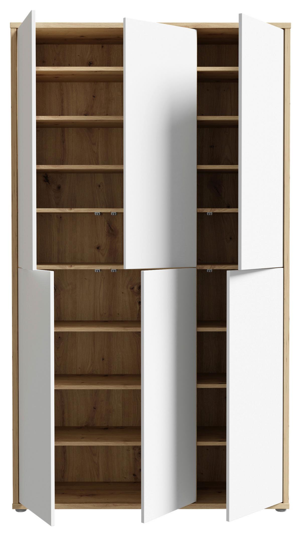 Ormar Za Cipele Alice - siva/hrast Artisan, Moderno, drvni materijal/plastika (109,2/191,9/34,9cm) - Modern Living