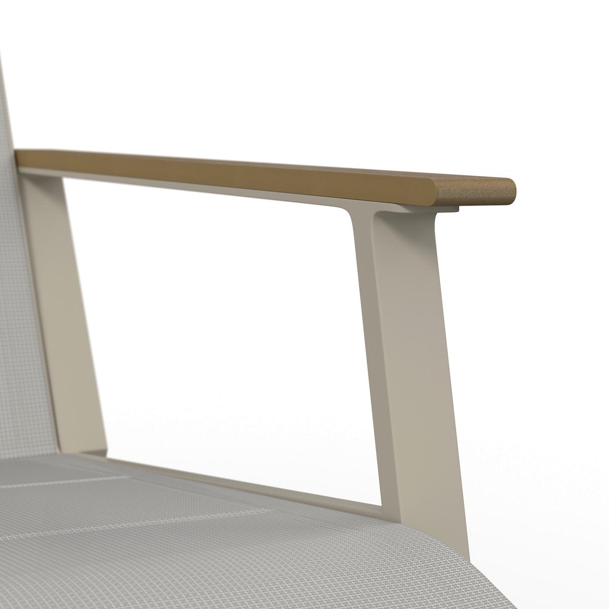 Gartenset Bianco Beige/Teakfarben 4-teilig - Beige/Teakfarben, Basics, Glas/Kunststoff (71/118/77cm) - Mömax