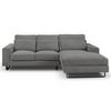 Ecksofa Bolivia Grau Cord - Beige/Schwarz, Basics, Holzwerkstoff/Textil (276/183cm) - MID.YOU