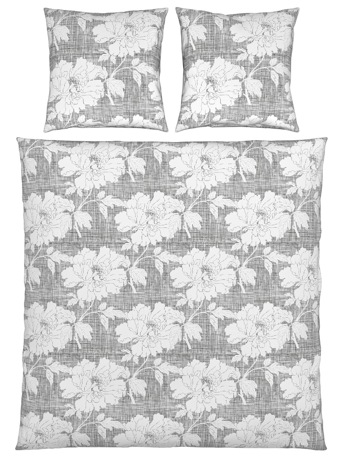 BETTWÄSCHESET GUNDI XXL - Weiss/Schwarz, Romantik / Landhaus, Textil (200/210cm) - Mömax