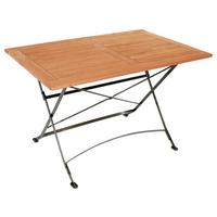 Gartentisch Schlossgarten Natur/Schwarz ca. 120x74x80cm - Naturfarben, ROMANTIK / LANDHAUS, Holz/Metall (120/80/74cm) - Gardenson