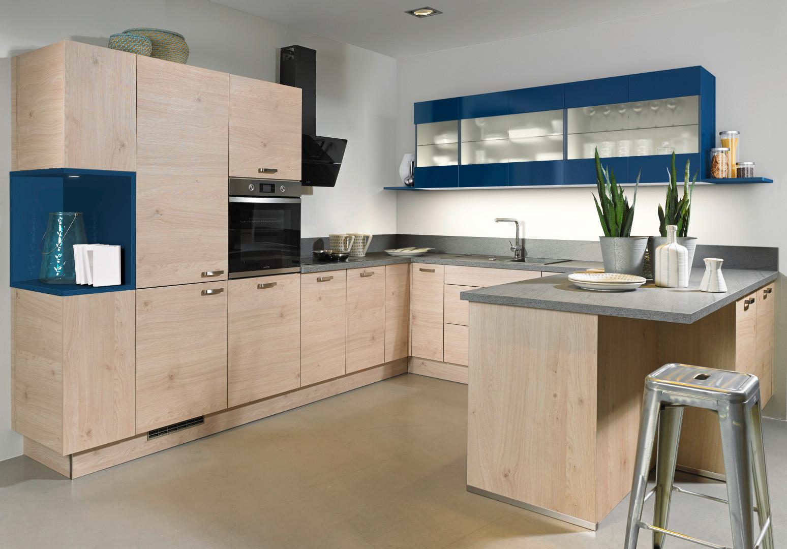 Kuhinja Star - plava/divlji hrast, Modern, drvni materijal - Express