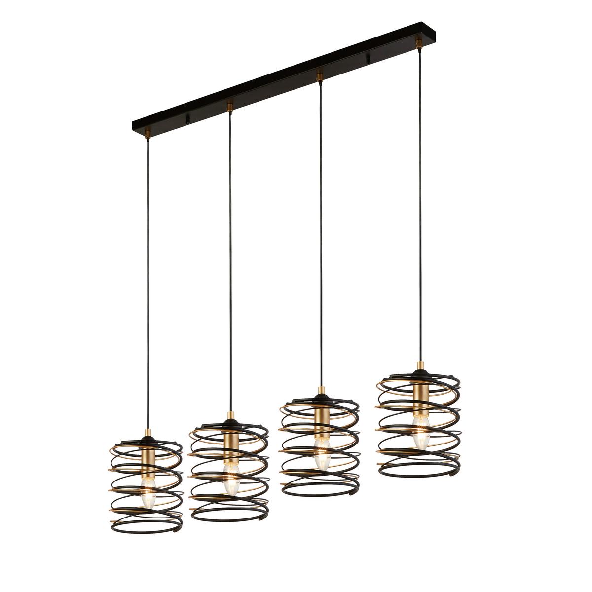 Függőlámpa Spring 85583-4bgo - fekete/aranyszínű, Design, fém (91/110/16cm)
