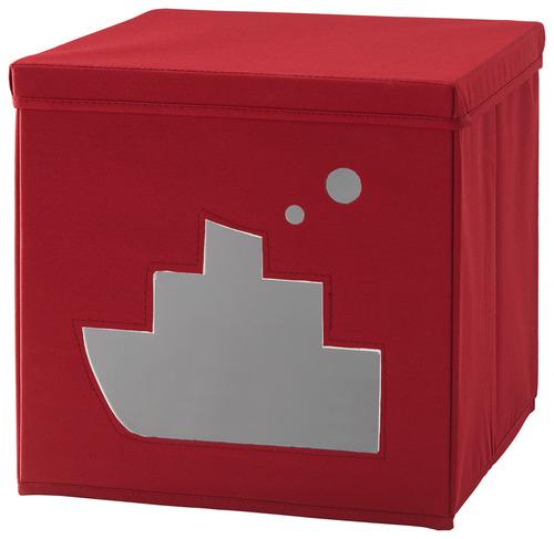 Faltbox Alisa in Rot ca. 34l - Blau/Rot, Karton/Kunststoff (33/32/33cm) - Modern Living