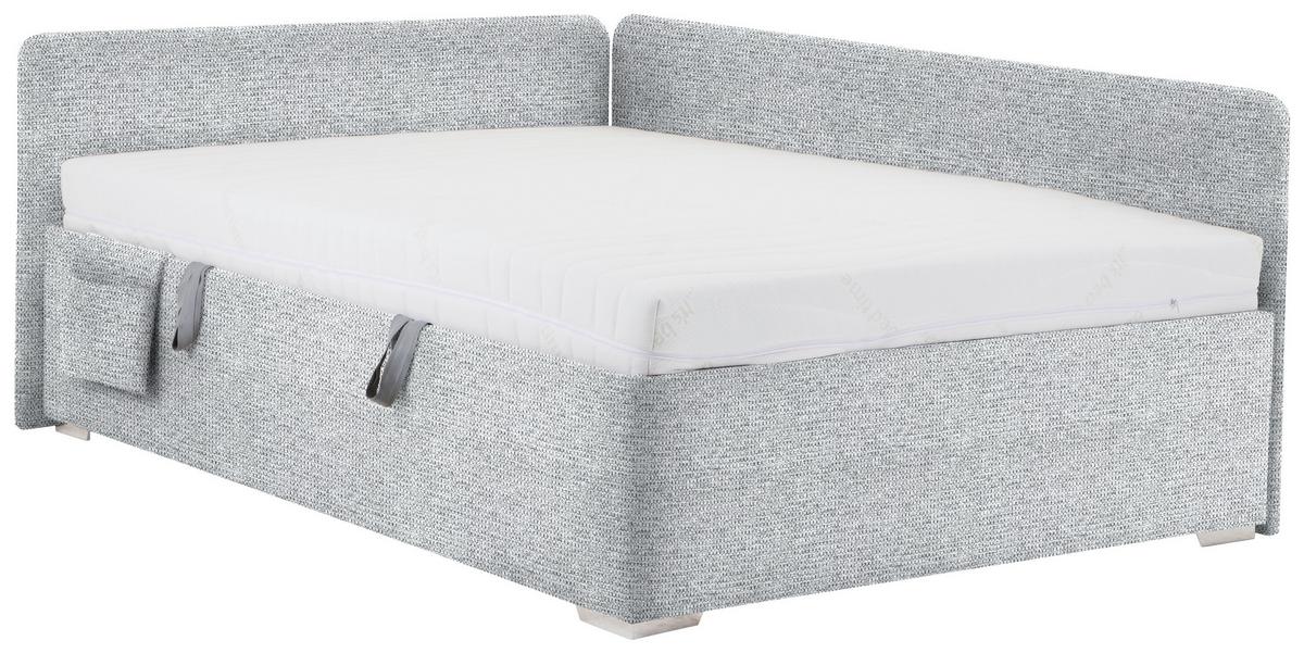Bett Remi Grau ca. 120x200cm - Chromfarben/Naturfarben, KONVENTIONELL, Holz/Kunststoff (120/200cm) - Mömax