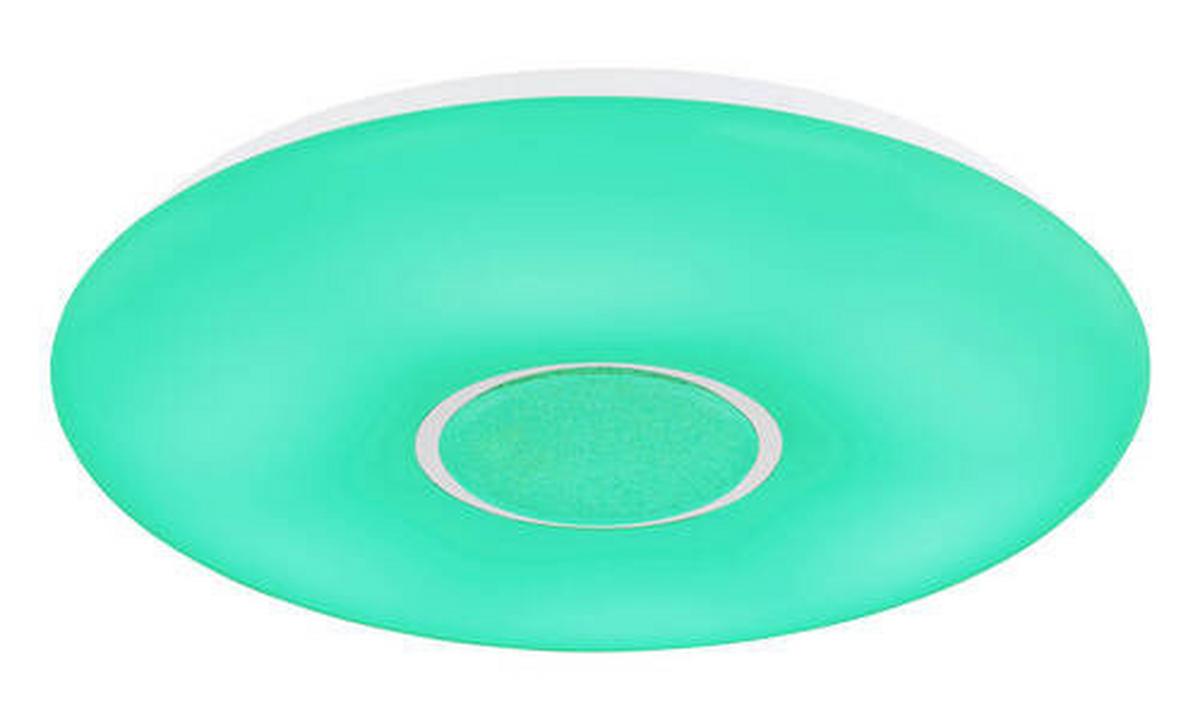 LED-Deckenleuchte Sully in Weiß/Opal max. 40 Watt - Klar/Opal, Design, Glas/Kunststoff (48,5/7,2cm) - Globo