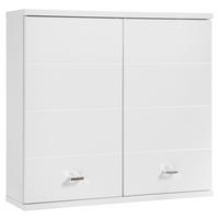 SZAFKA WISZĄCA POOL - biały wysoki połysk/kolor srebrny, Basics, materiał drewnopochodny/tworzywo sztuczne (76/71/23cm) - Livetastic