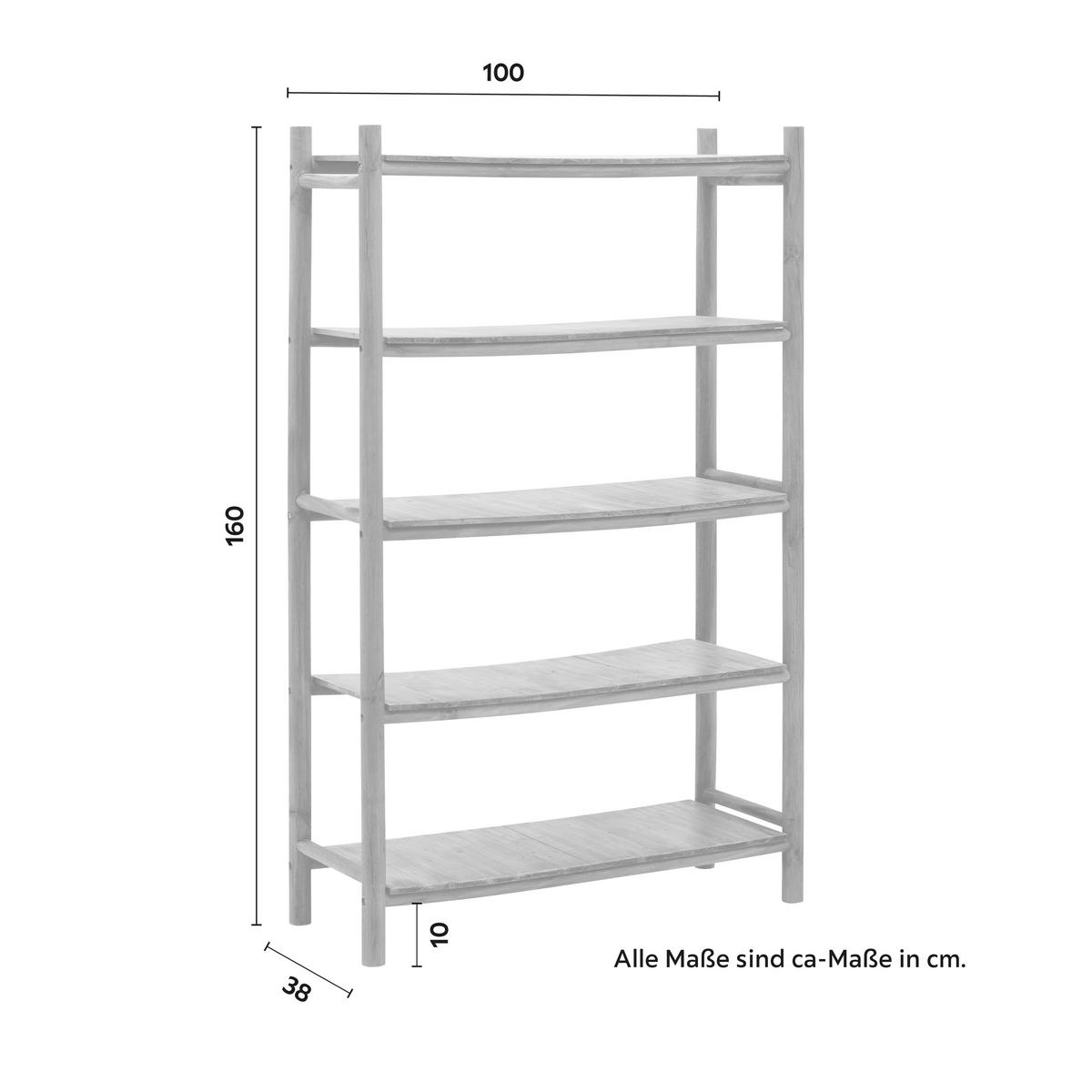 Állópolc Jasmin - natúr, Modern, fa (100/160/38cm) - Bessagi Home