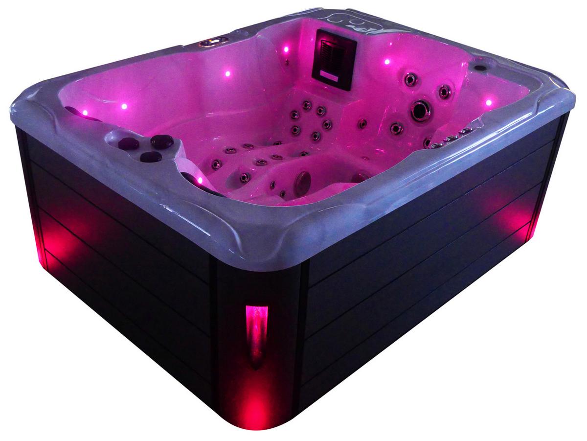 Whirlpool Capri Grauweiß ca. 210x160x90cm - Grauweiß, KONVENTIONELL, Kunststoff (210/160/90cm) - Sanotechnik