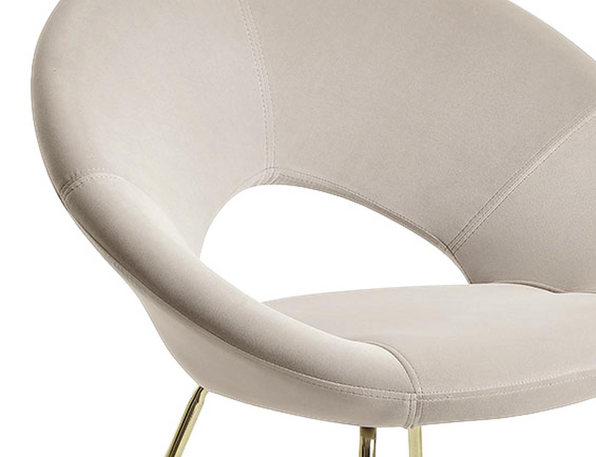 Armlehnstuhl "WL6.191", beige - Beige/Goldfarben, MODERN, Textil/Metall (57/83/60cm) - MID.YOU