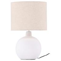 TISCHLEUCHTE TORCELLO - Beige/Weiß, Basics, Stein/Textil (32/32/51cm) - P & B