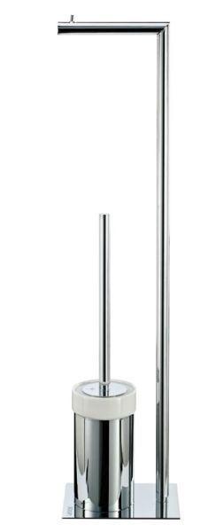 ZESTAW DO WC JOOP! CHROMELINE - chromowy/biały, Basics, tworzywo sztuczne/metal (12,5/70/17cm) - Joop!