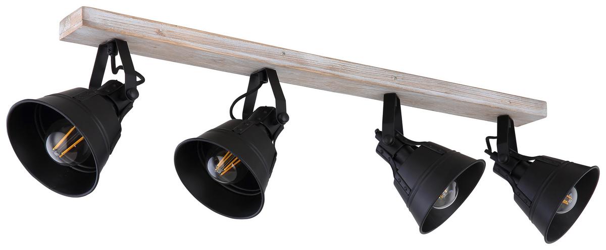Strahler Günther Goldfarben max. 60 Watt - Goldfarben/Schwarz, Trend, Holz/Metall (82/17,5/18cm) - Globo