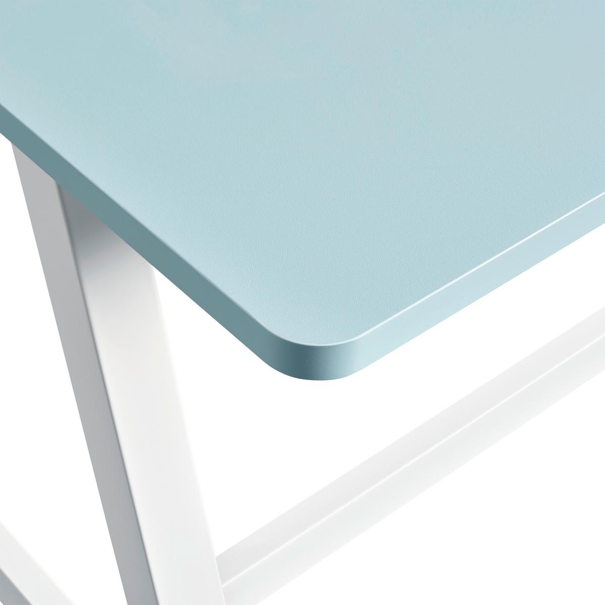 Schreibtisch Emmelie Weiss/Hellblau - Weiss/Hellblau, Modern, Holzwerkstoff/Metall (80/54-85/60cm) - Mömax