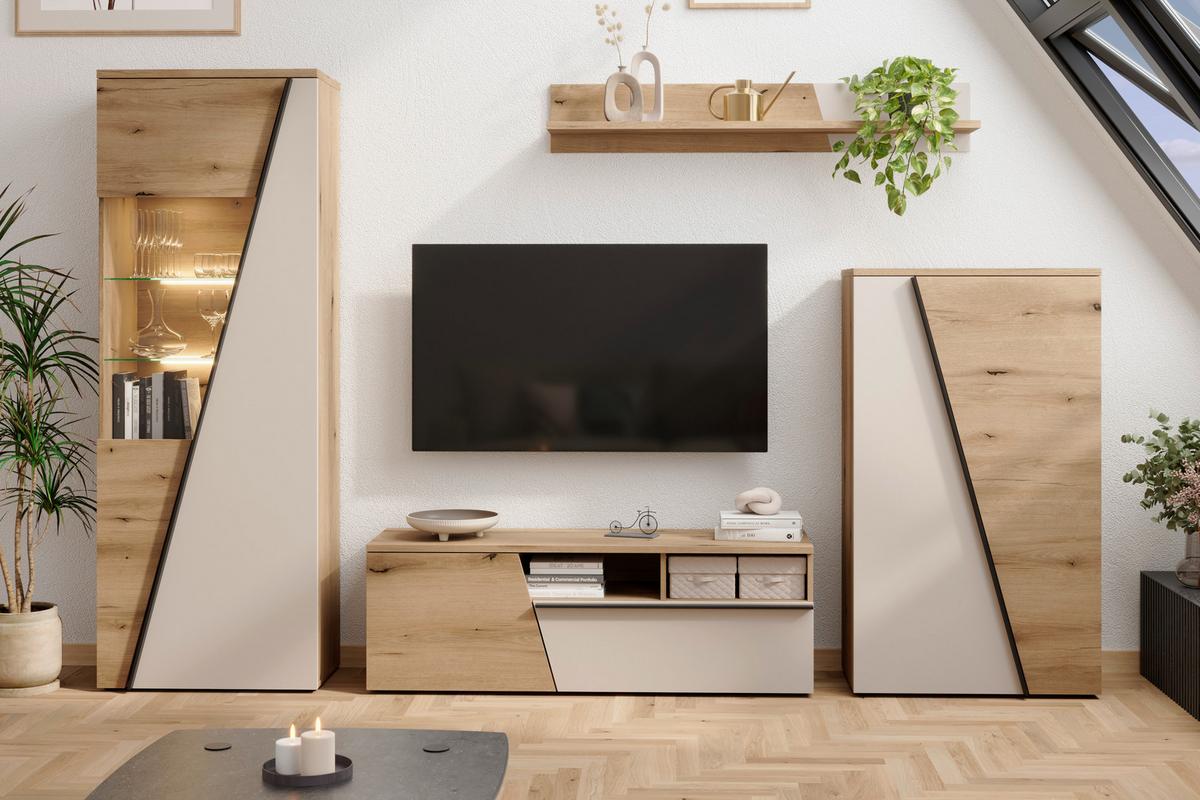 Venedig New Komoda - kašmir/boje hrasta, Moderno, drvni materijal/plastika (77/134/37cm) - Modern Living