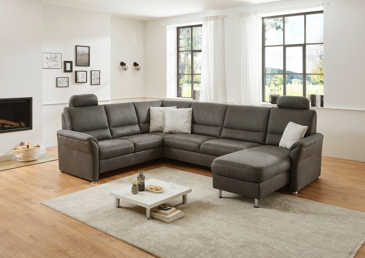 Wohnlandschaft Multi-U in Anthrazit - Chromfarben/Anthrazit, Modern, Holz/Holzwerkstoff (318/94/228cm) - Mömax