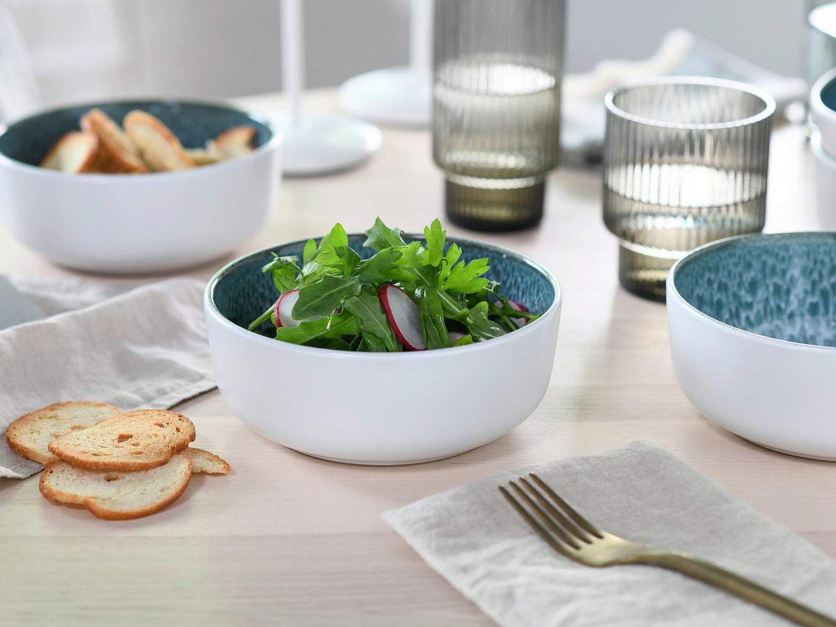 Kombinirani Servis Nordic Fjord Ice Blue, 16-Delni - svetlo modra/bela, Basics, keramika - Creatable