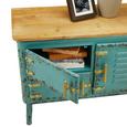 Kommode Türkis/natur/gold - Türkis/Goldfarben, LIFESTYLE, Holz/Metall (82/57,5/43cm) - Premium Living