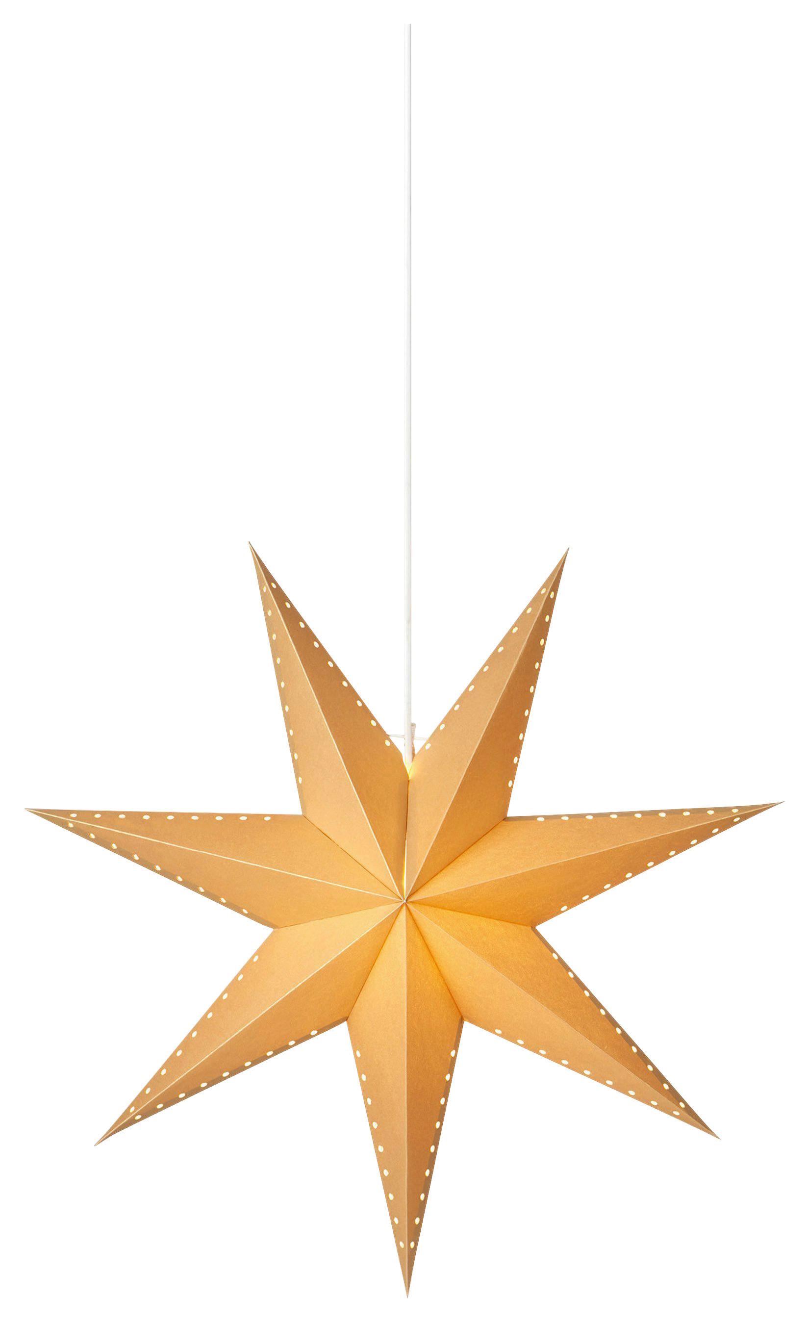 Dekostern Lively Pendant Star Goldfarben max. 6 Watt - Goldfarben, Basics, Papier (16/60/60cm) - Markslöjd