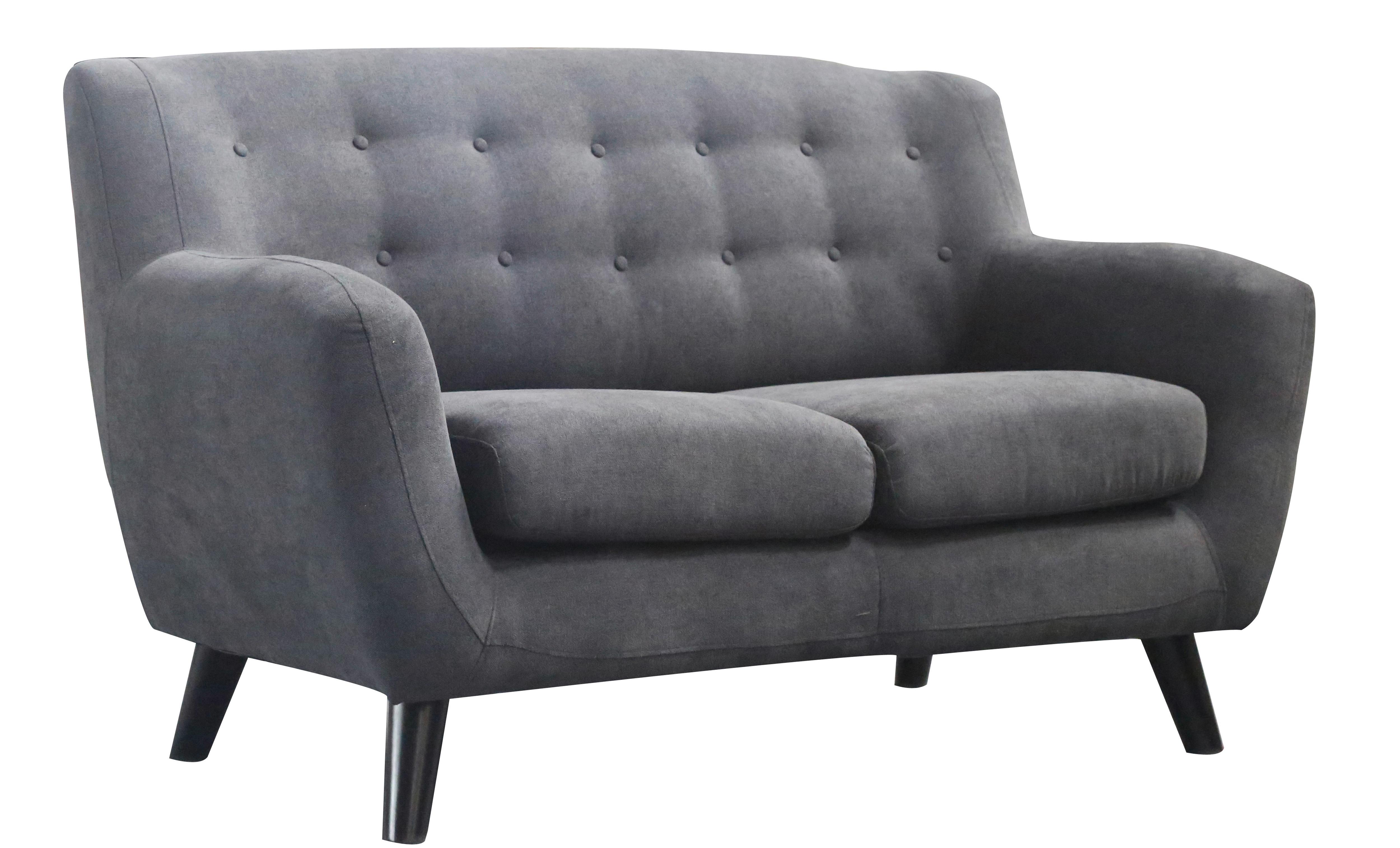 Dvosed Monaco, Temno Siva - temno siva/črna, Moderno, tekstil/les (134/82/80,5cm) - Modern Living