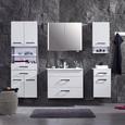 Waschtischkombi in Weiß/Anthrazit - Chromfarben/Mooreichefarben, MODERN, Keramik/Holzwerkstoff (81/67/51cm) - PREMIUM LIVING
