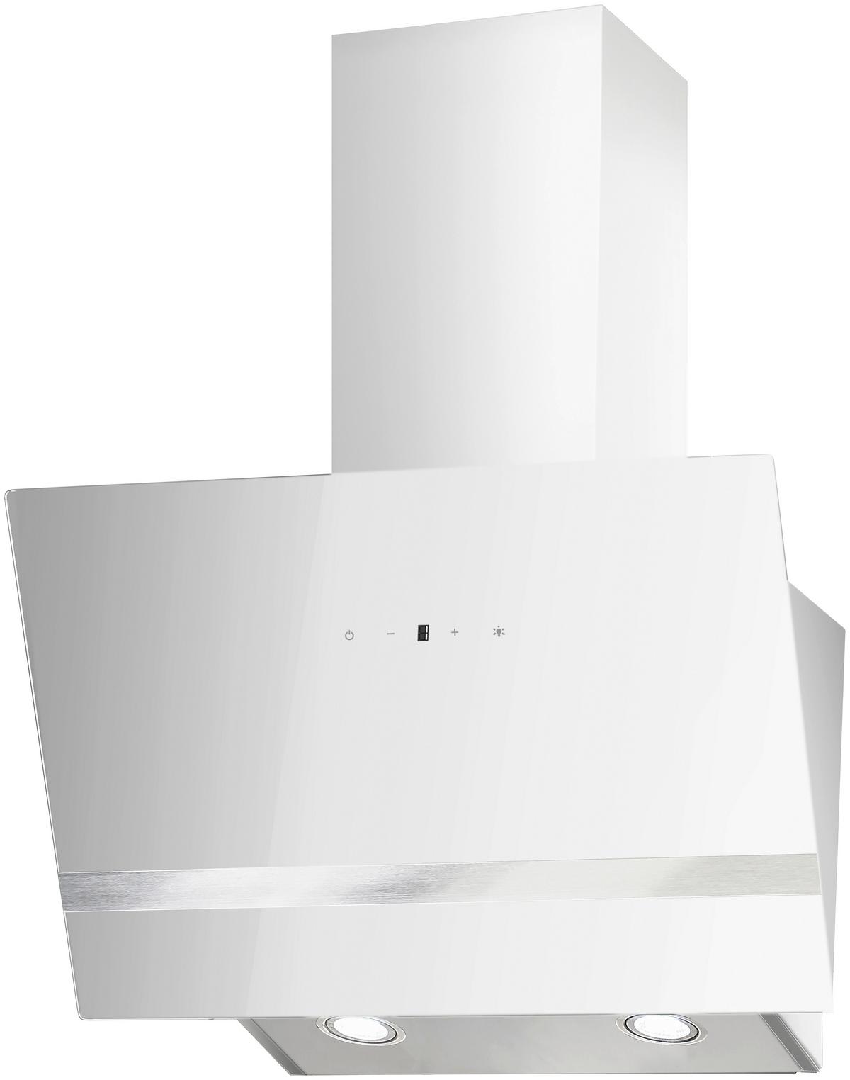 Dunstabzugshaube Respekta Hera Weiß - Weiß, Trend, Glas/Metall (59,5/74,2-109,2/38,5cm) - Respekta