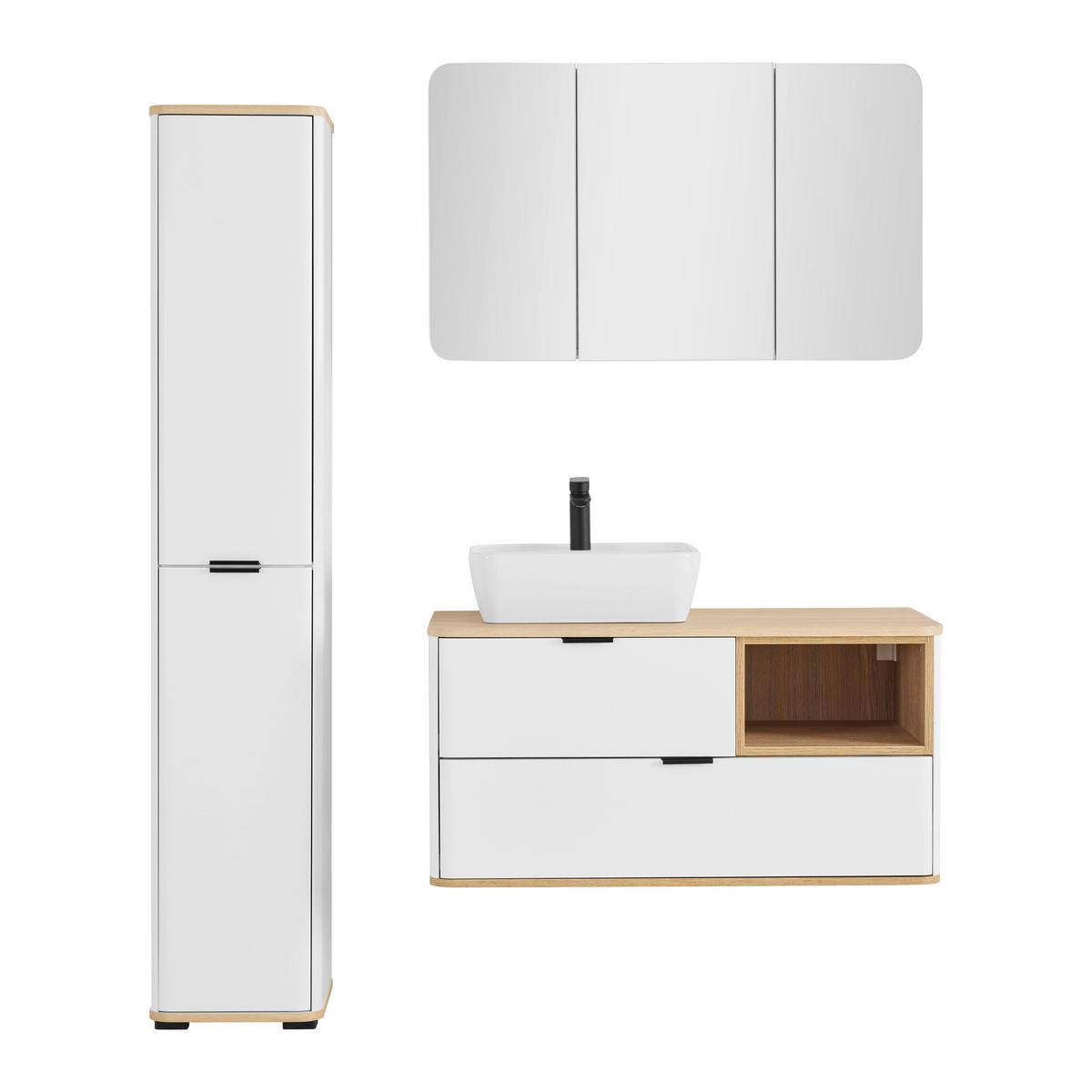 Vioski Element Elias -Exklusiv- - bijela/crna, Moderno, staklo/drvni materijal (35/180/35cm) - Mömax