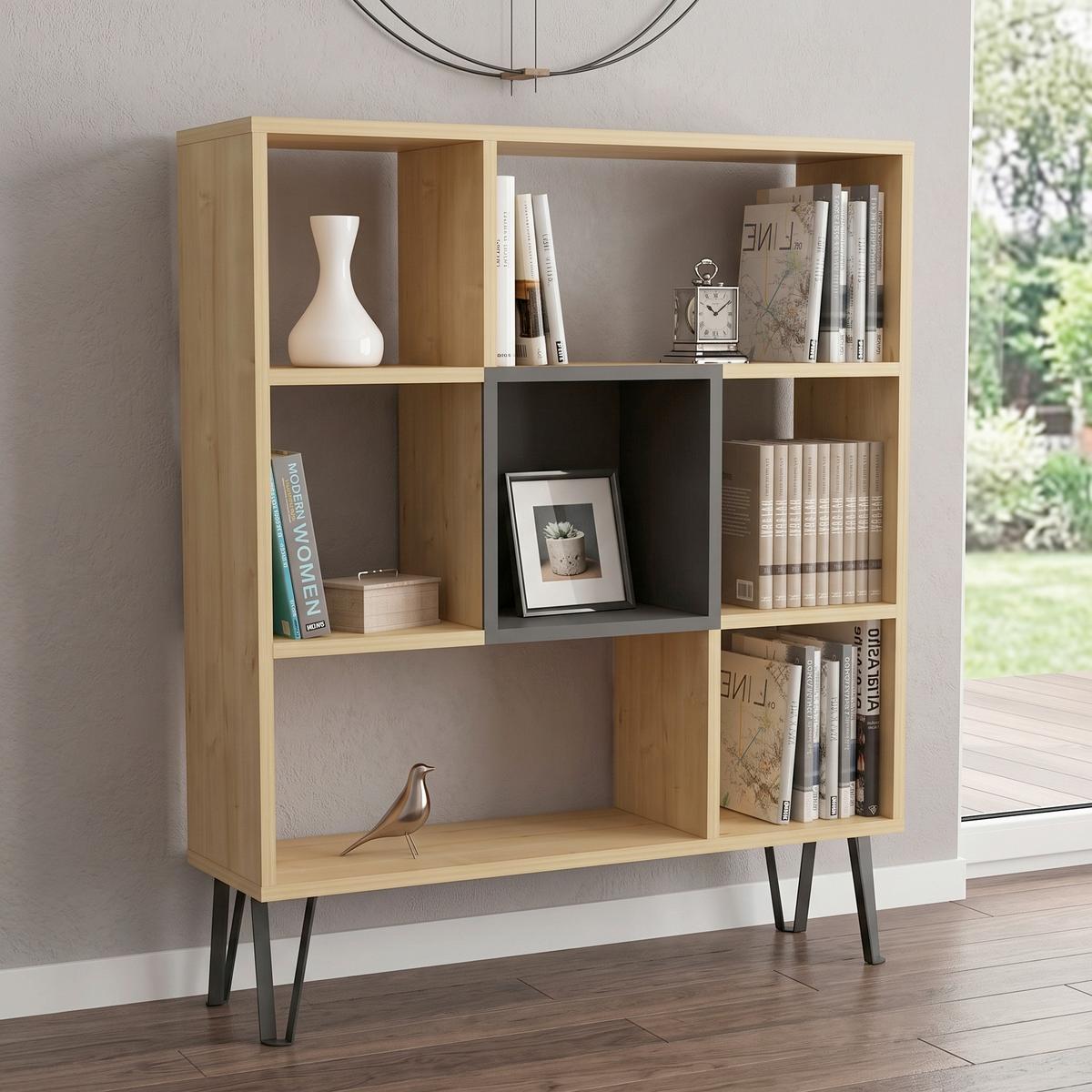 Regal Arven ca. 90x107,8 cm Eichedekor - Eichefarben, Design, Holzwerkstoff (90/107,8/25cm) - Livetastic