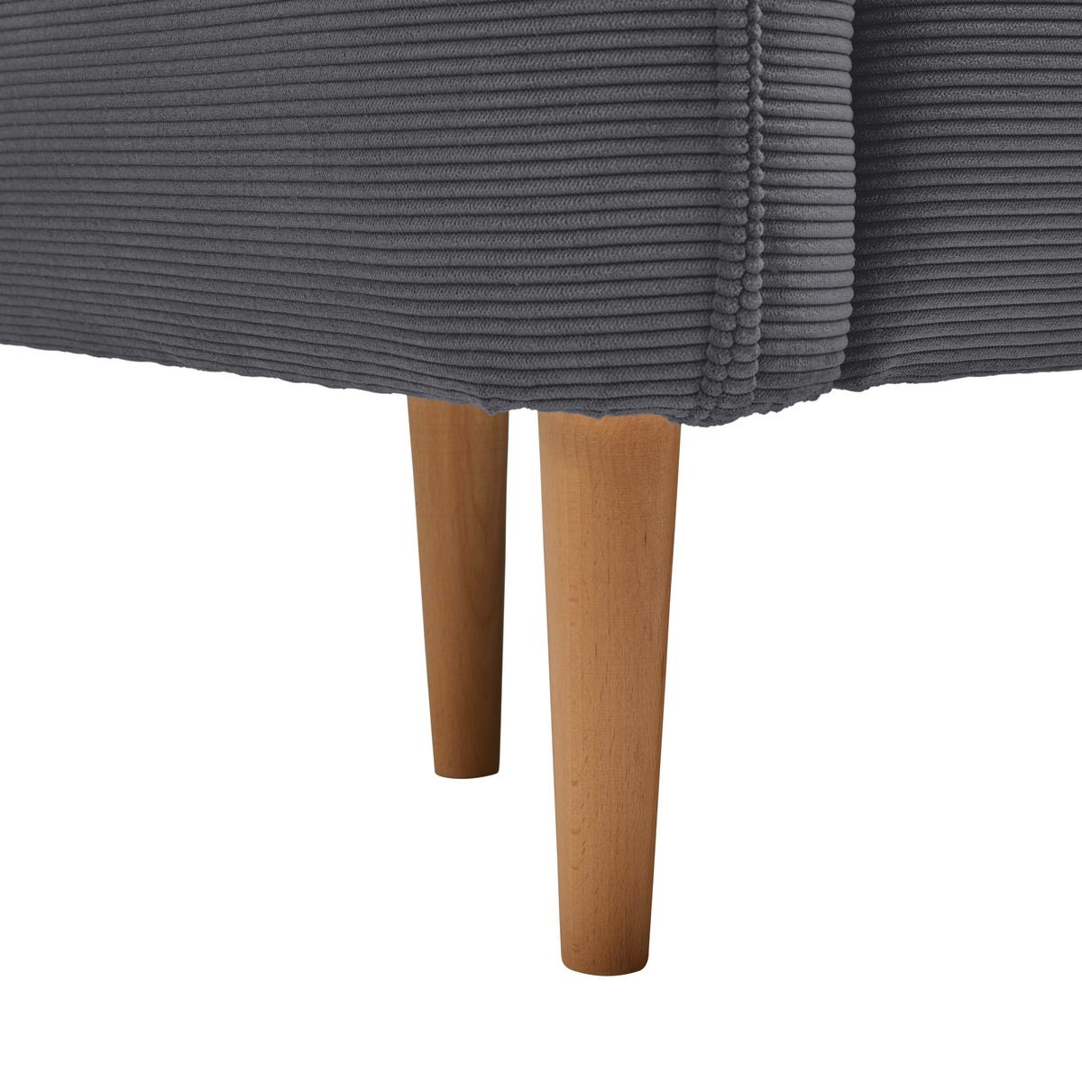 Trosjed Custom - tamno siva/prirodne boje, Moderno, tekstil/drvo (183/85/92cm) - Mömax