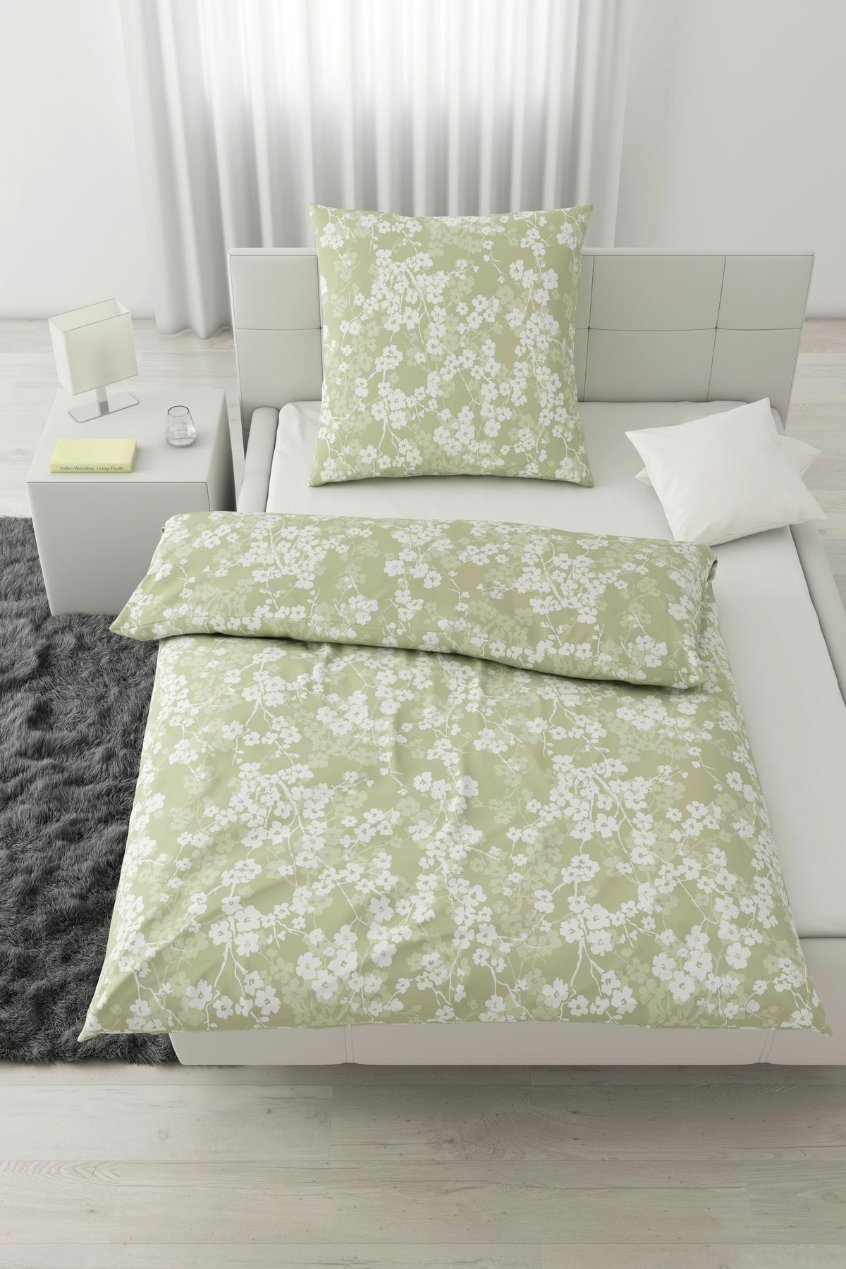 Bettwäsche Catrin Salbei ca. 135x200cm - Salbeigrün, LIFESTYLE, Textil (135/200cm) - Modern Living