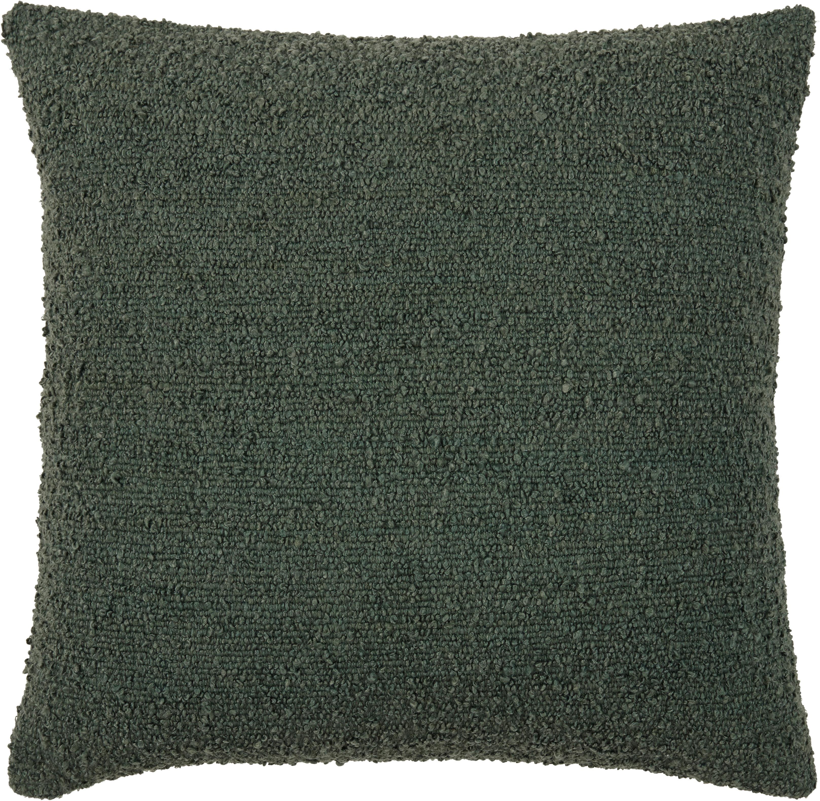 Zierkissen Boucle in Dunkelgrün ca. 45x45cm - Dunkelgrün, Konventionell, Textil (45/45cm) - Modern Living