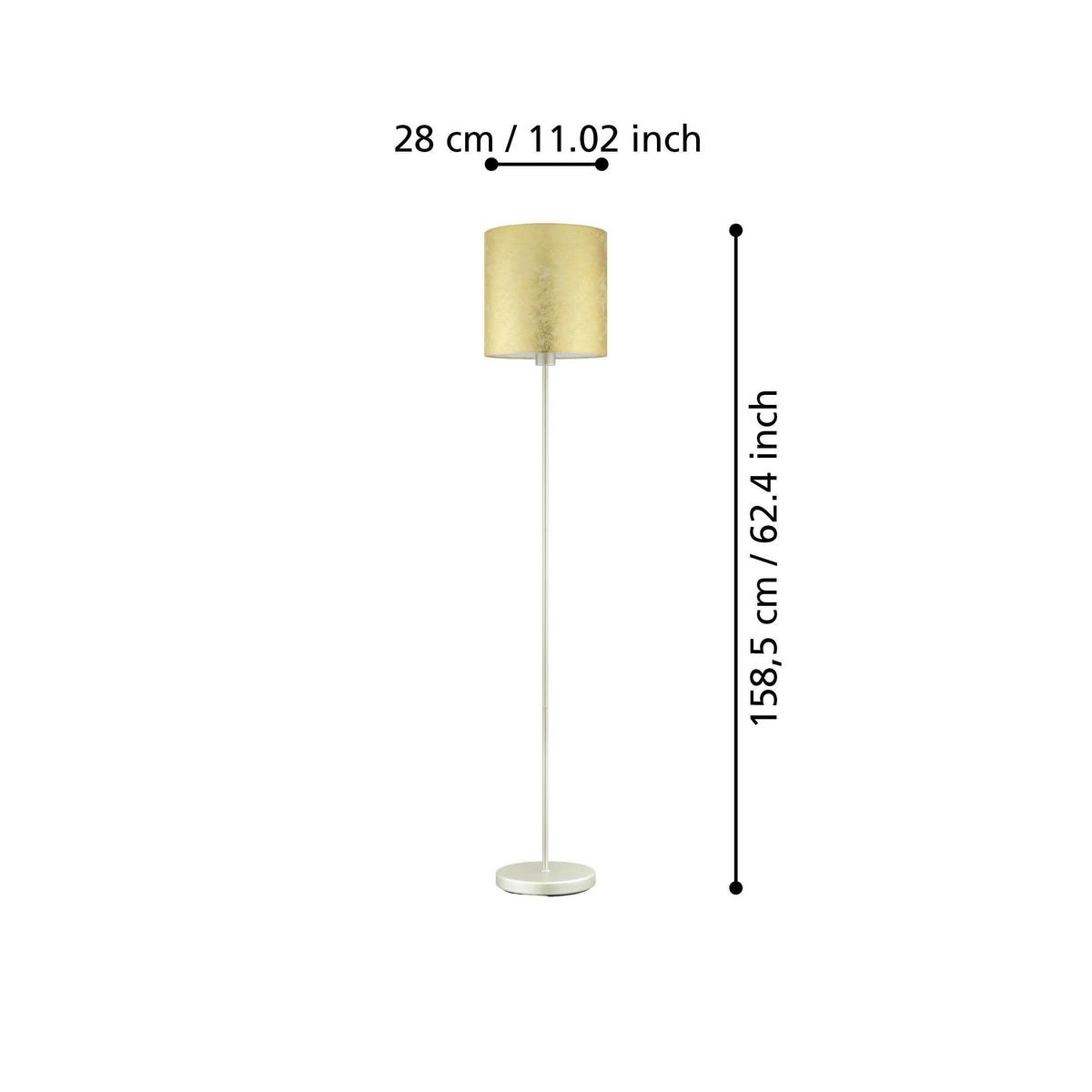 Stehleuchte 97647* Viserbella - Champagner/Goldfarben, Konventionell, Textil/Metall (28/158.5cm) - Eglo