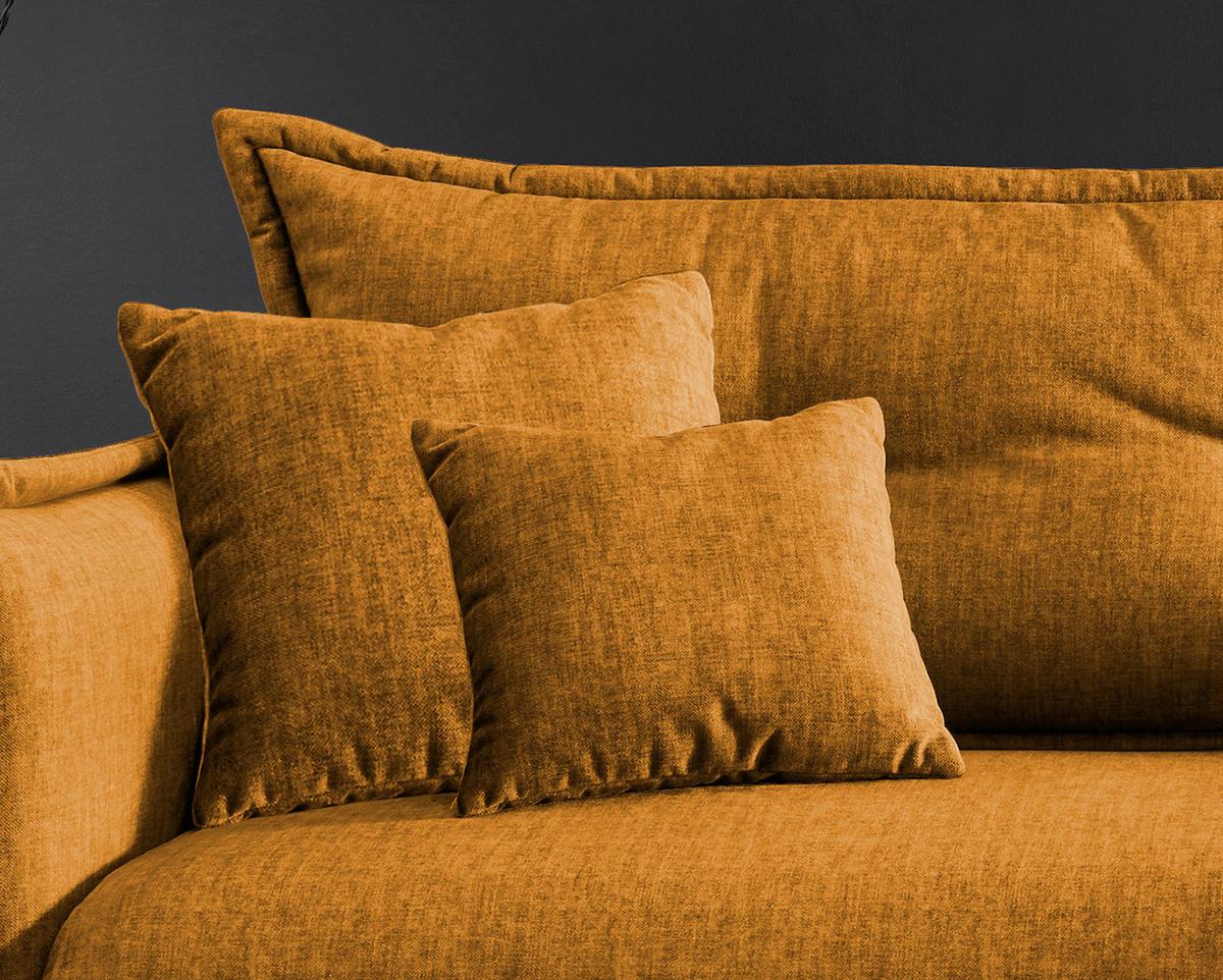 Wohnlandschaft Lava Gelb Velours - Gelb/Multicolor, MODERN, Textil/Metall (255/180cm) - Livetastic