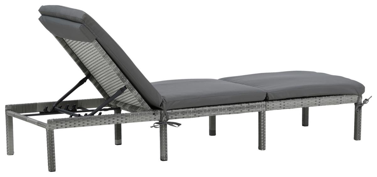 Gartenliege Bilbao ca. 59x84x198 cm Grau - Grau, KONVENTIONELL, Kunststoff/Textil (59/84/198cm) - Gardenson