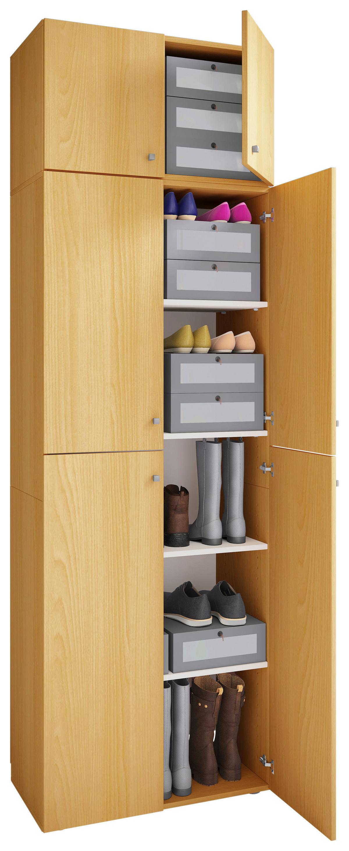 Kleiderschrank Lona XXL Buchefarben ca. 70x223x39 cm - Buchefarben/Grau, MODERN, Holzwerkstoff/Kunststoff (70/223/39cm) - MID.YOU