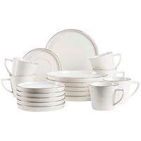 KAFFEESERVICE SITA - Weiss/Goldfarben, Trend, Keramik - Mäser