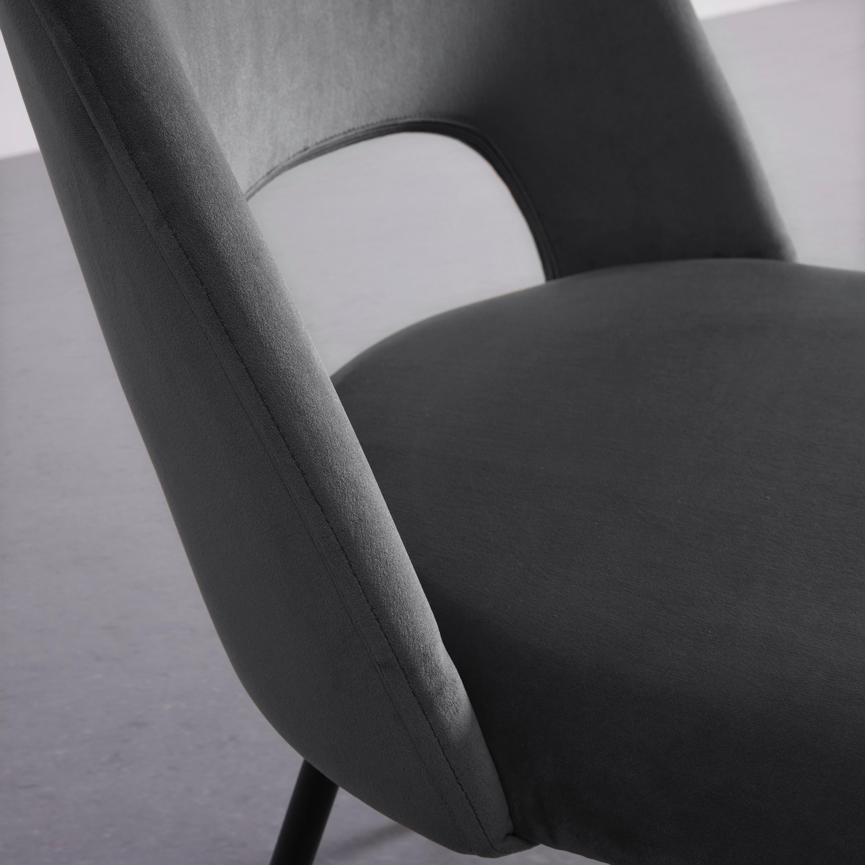 KRZESŁO ROMY - czarny/szary, Modern, metal/tkanina (51/88/58cm) - Bessagi Home