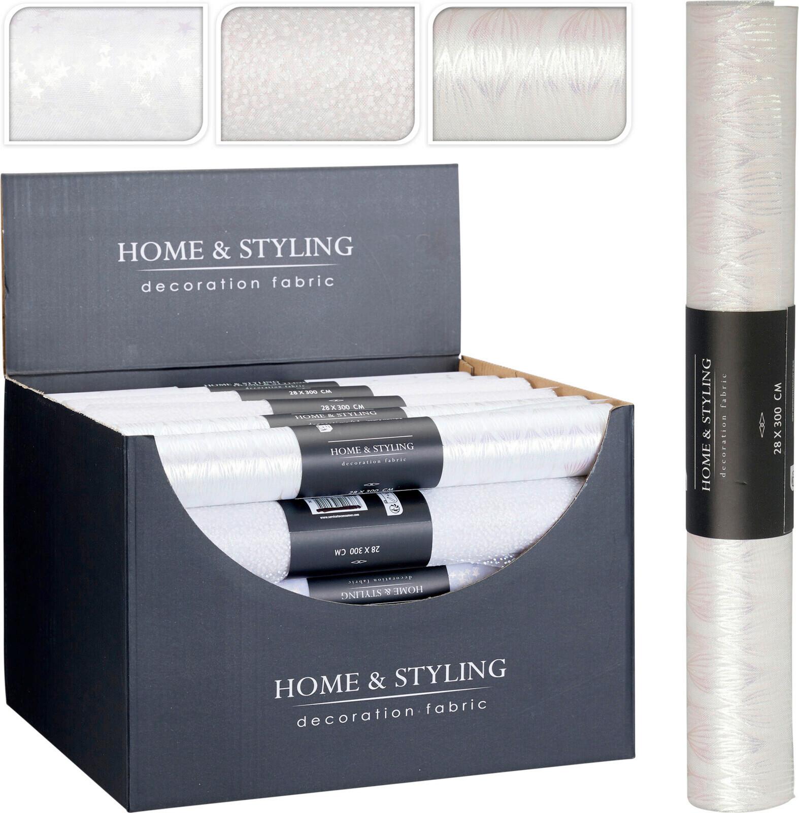 Dekoranyag Iridescent White - fehér, textil (300cm)