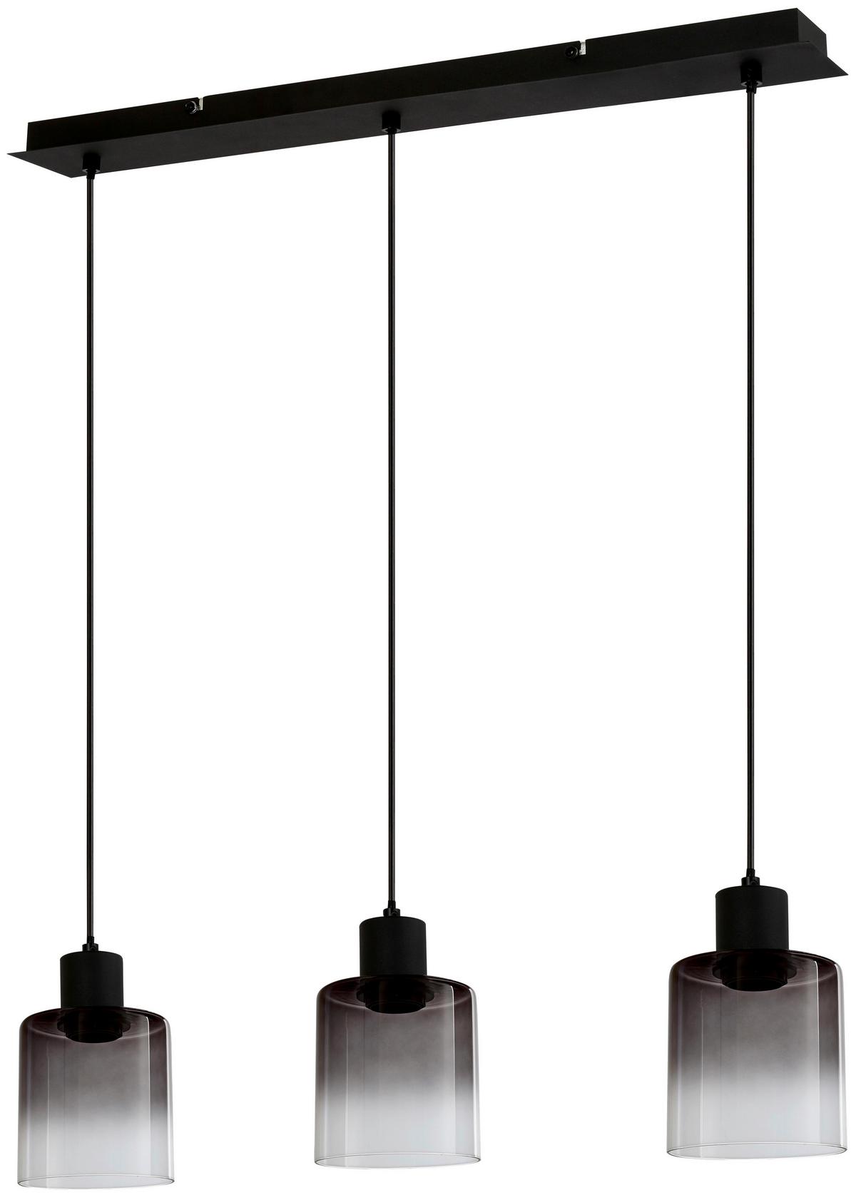 Hängeleuchte Estelle in Schwarz max. 25 Watt - Schwarz, Glas/Kunststoff (64/12/120cm) - Mömax