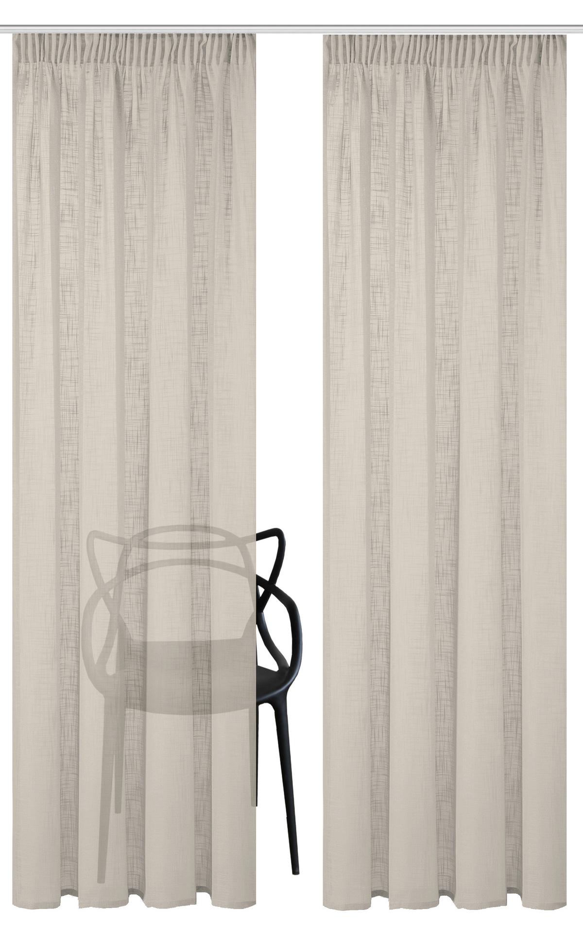 ZASŁONA GOTOWA SOFTY 2 SZT. - taupe, Basics, tkanina (140/160cm)