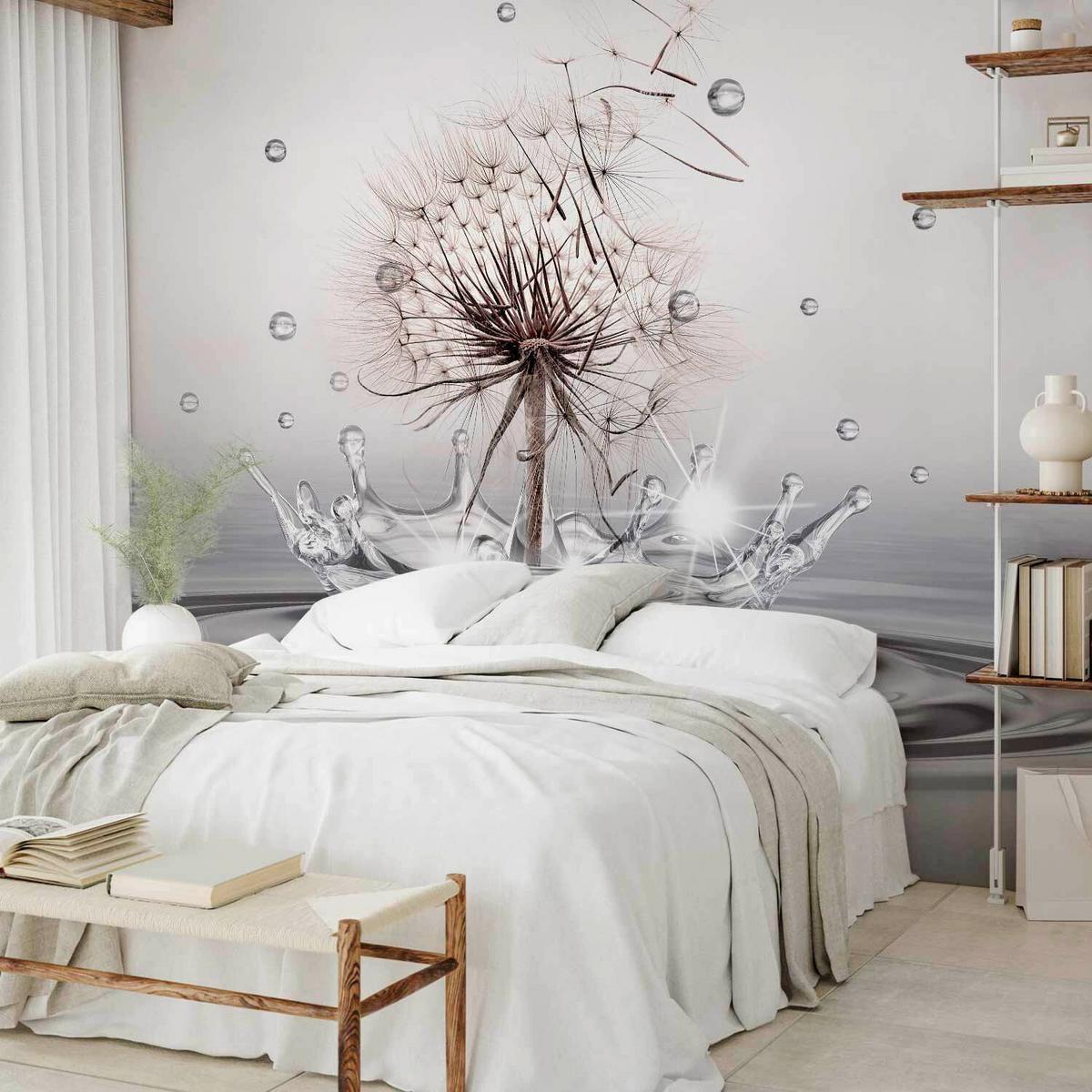 Fototapete Wind Drops Grau/Beige - Beige/Grau, LIFESTYLE, Textil (400/280cm) - artgeist